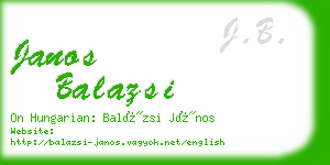 janos balazsi business card